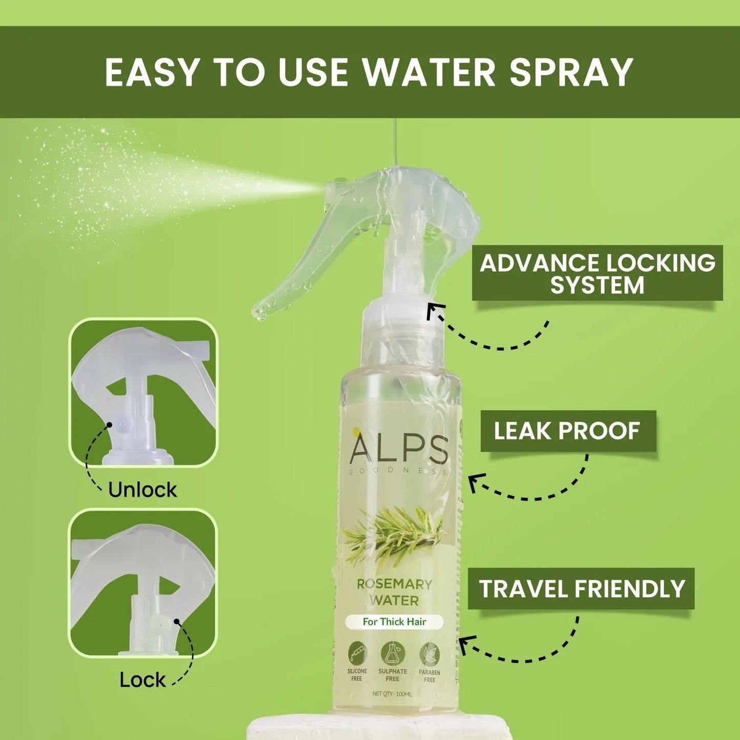 🌿 Rosemary Water Hair Spray – Buy 1 Get 2 FREE | Hair Regrowth & Shine Booster (3 x 100ml)